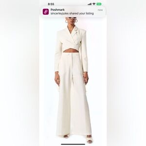 NWT Ronny Kobo Chuck Cargo Pant in Ivory, XS, MSRP $338